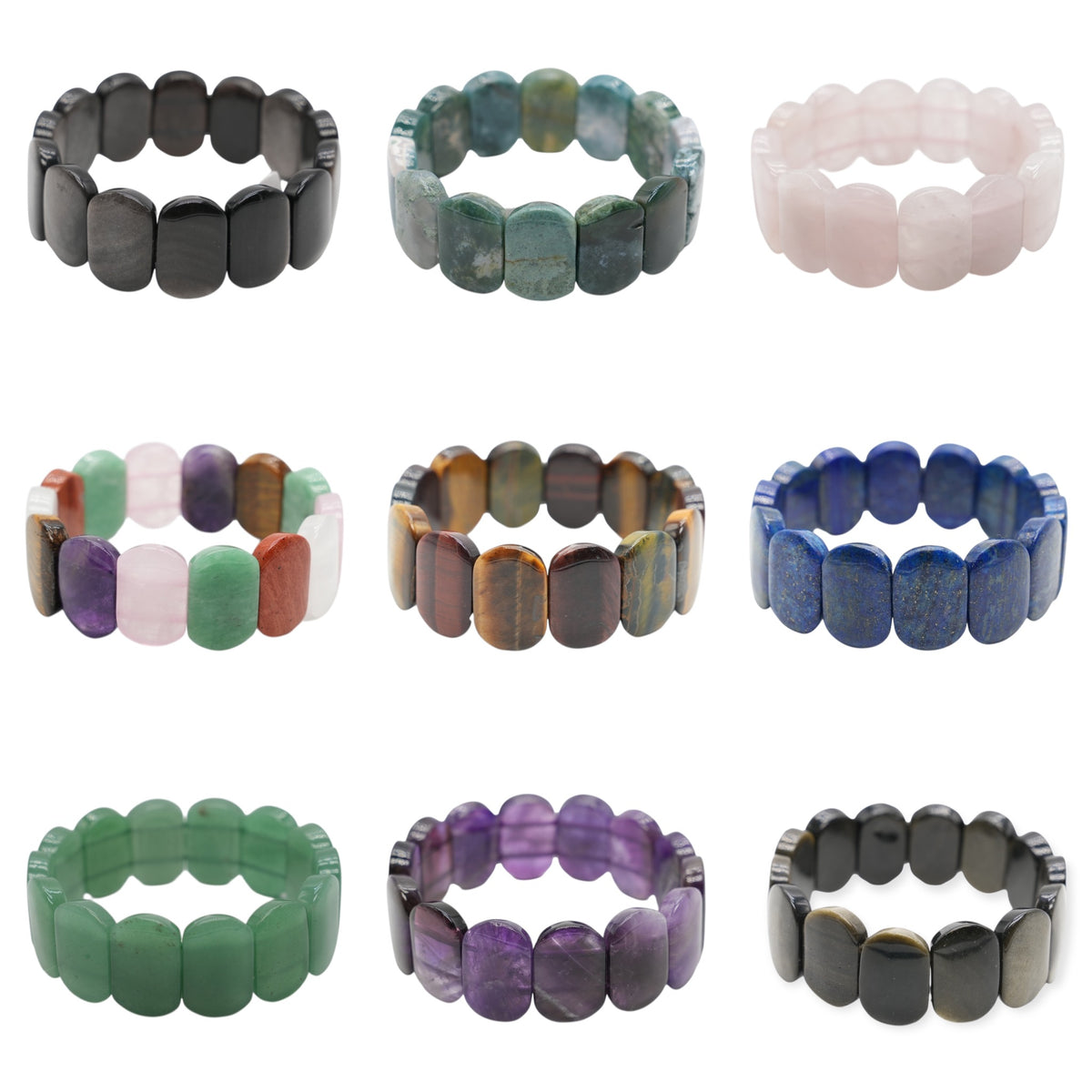 Bracelet à 2 trous AA+ 16x24x7 mm (13 pierres disponible) #2 NEW RESTOCK