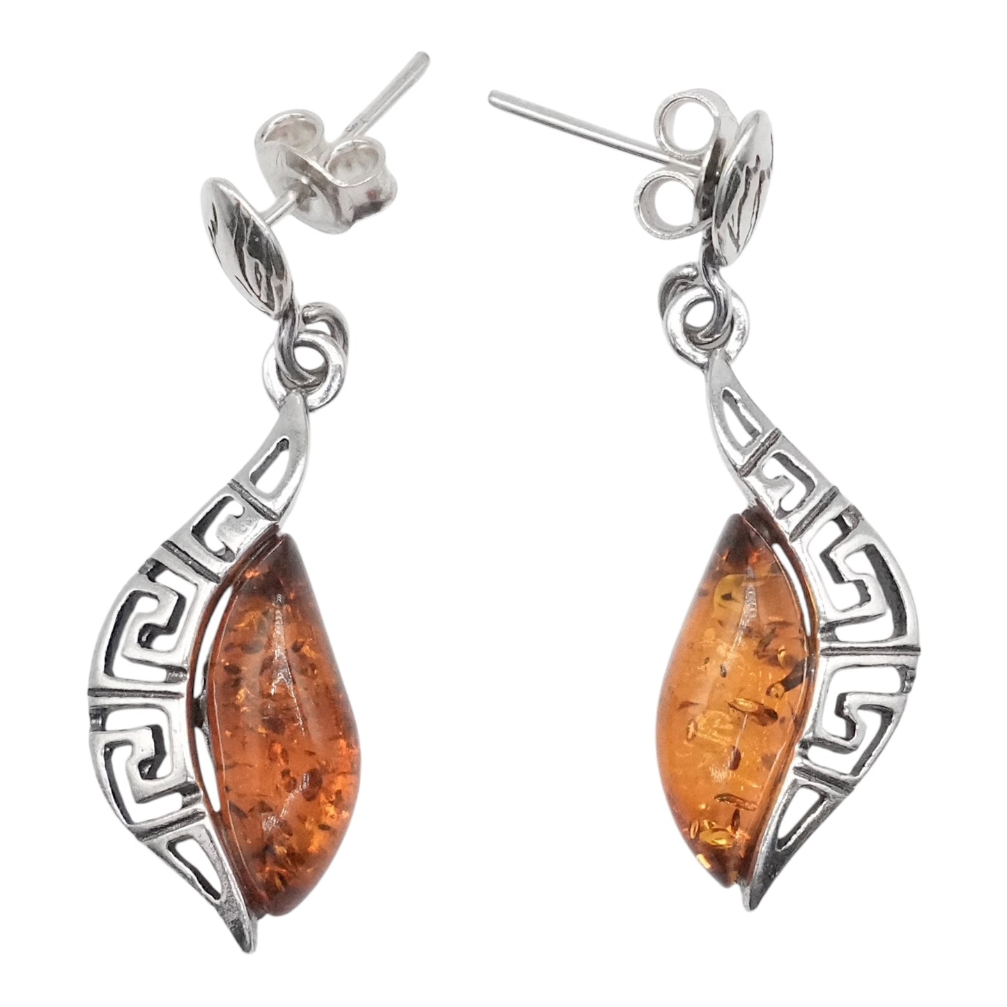 Boucle d'oreille en ambre & Argent 925 - Foliesbijoux