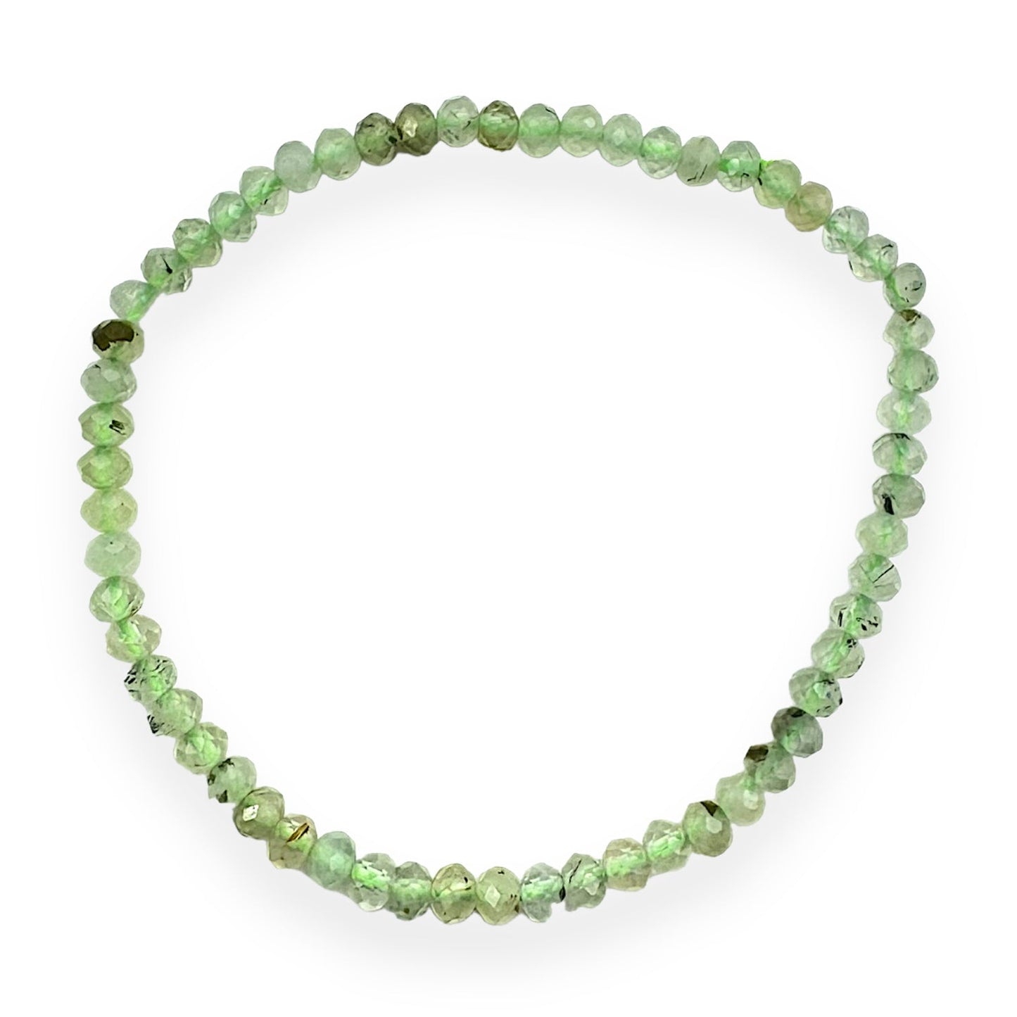 Bracelet Facetté 3x4mm prehnite A+ - Foliesbijoux