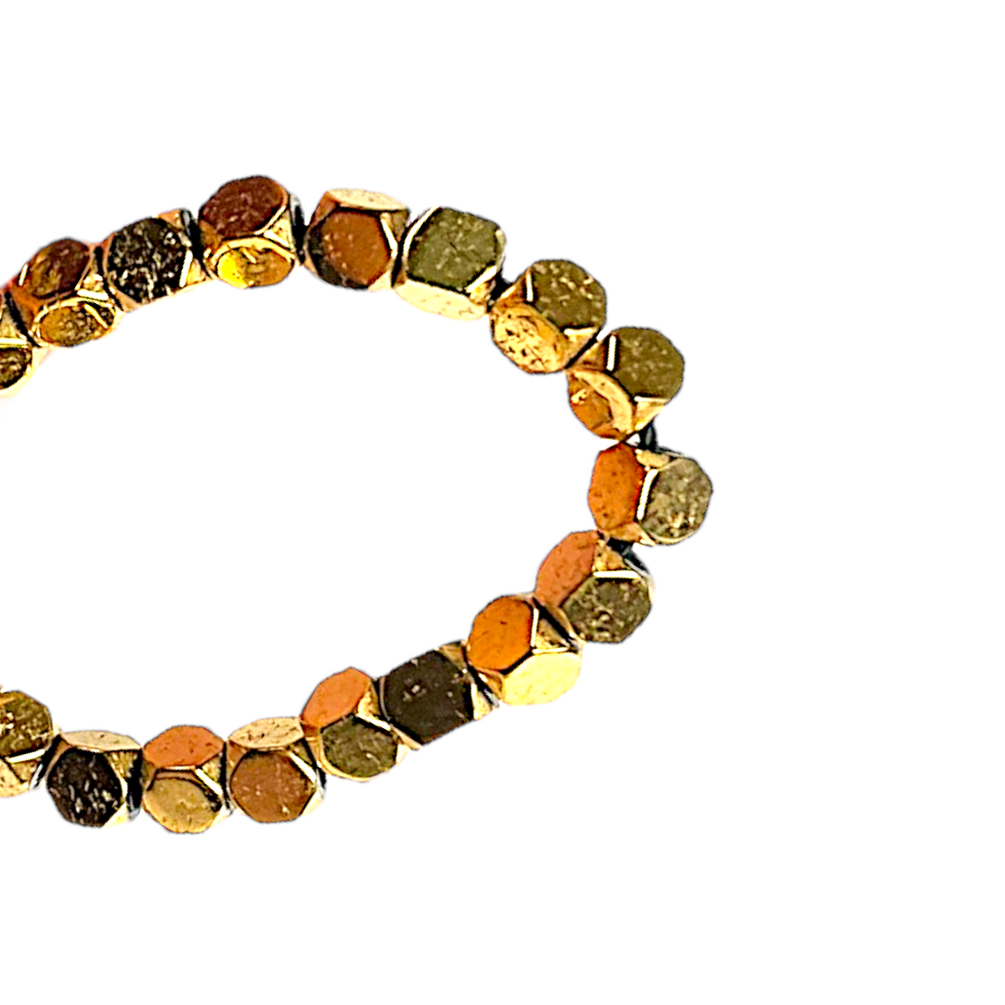 Fil de perle Hématite electroplaquée dorée claire HEDC-14 - Foliesbijoux