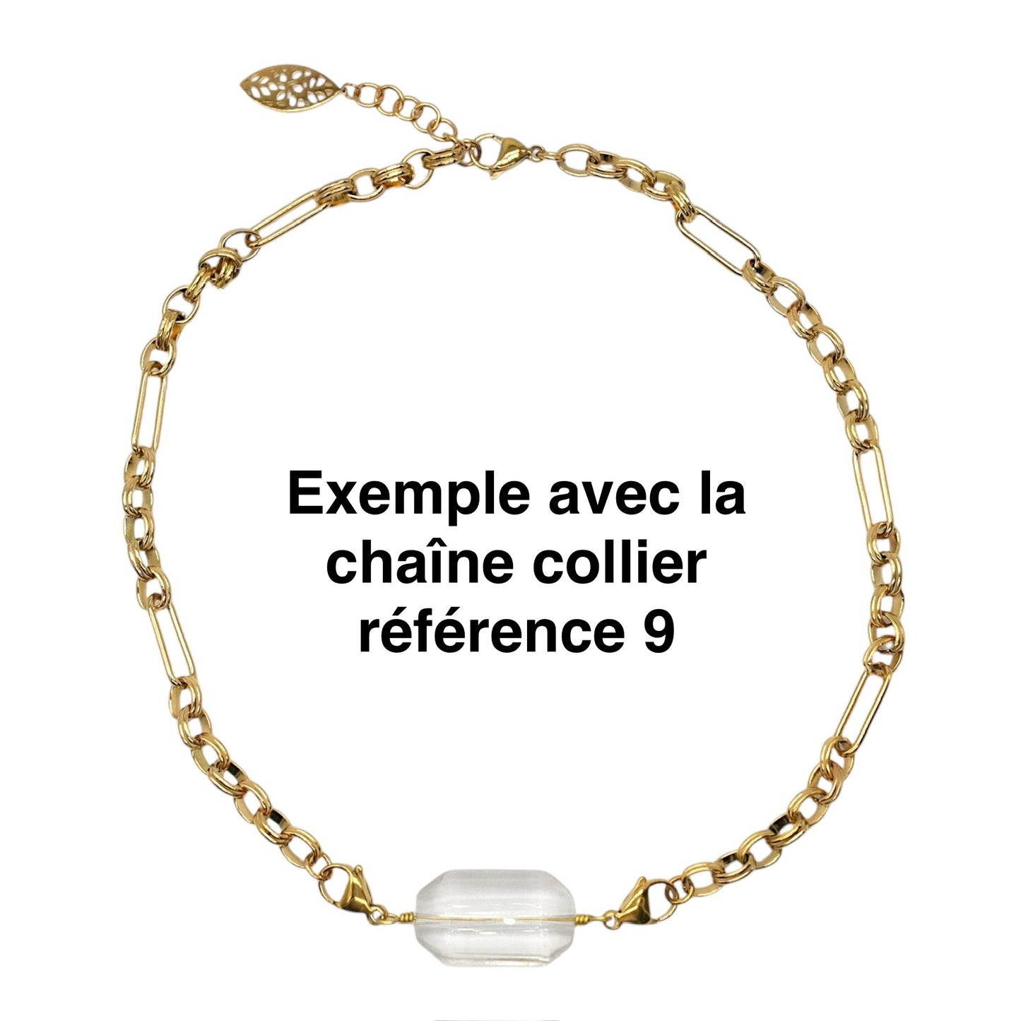 Pendentif Charm personnalisable embout deux mousquetons (9 pierres disponible)(chaîne non incluse) - Foliesbijoux