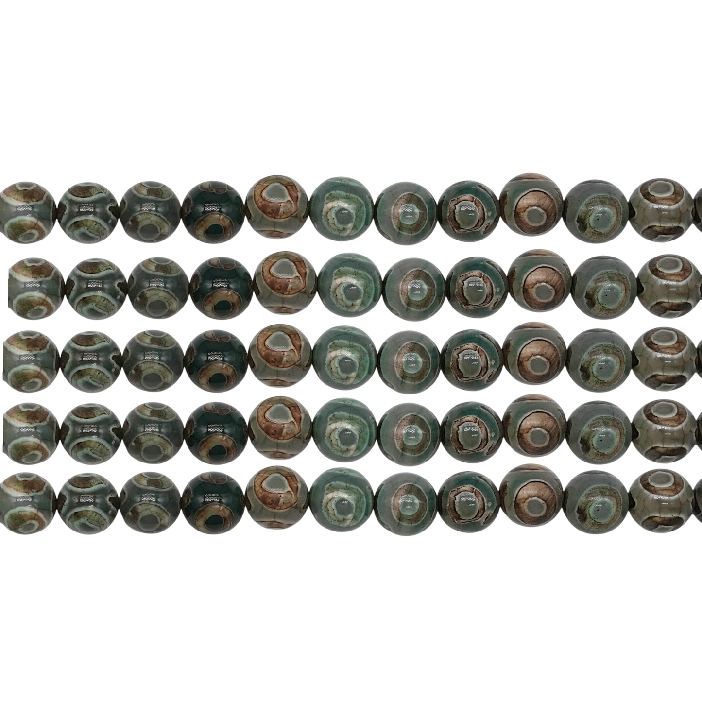 Fil de perle Agate du Tibet Dzi #61 - Foliesbijoux