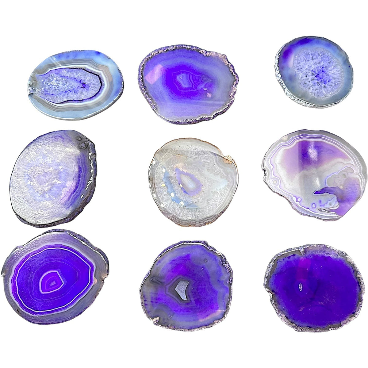 Plaque agate teintée 8x7 cm - Foliesbijoux