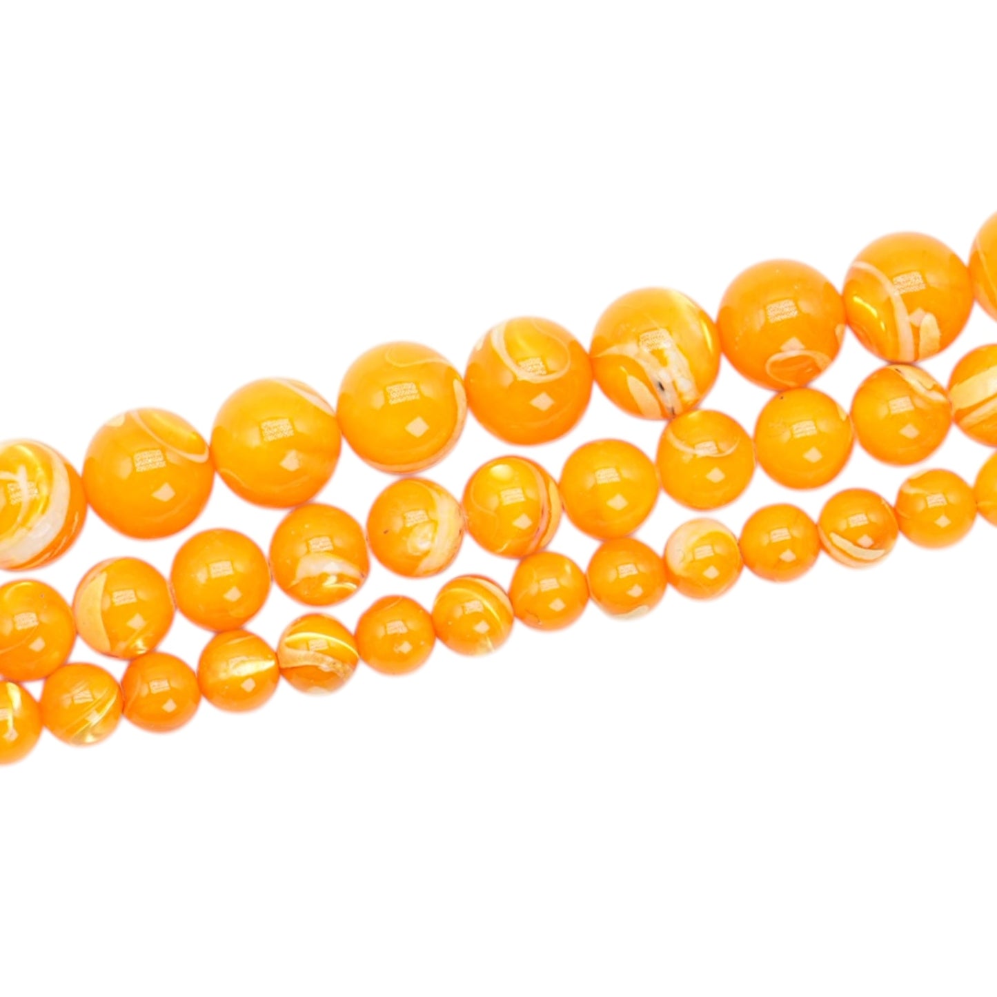 Orange Mother-of-Pearl Bead Strand A