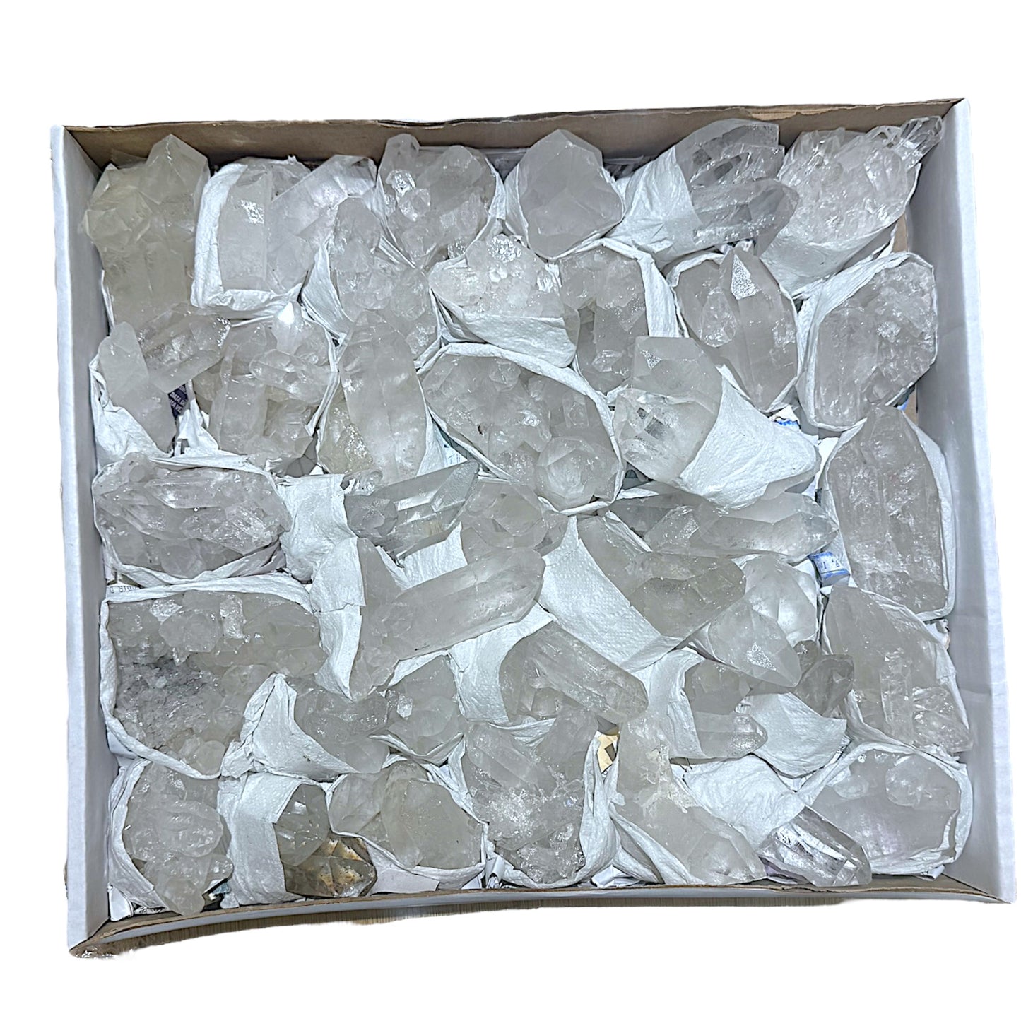 Boîte pointe Cristal de roche de 3-3.5kg - Foliesbijoux