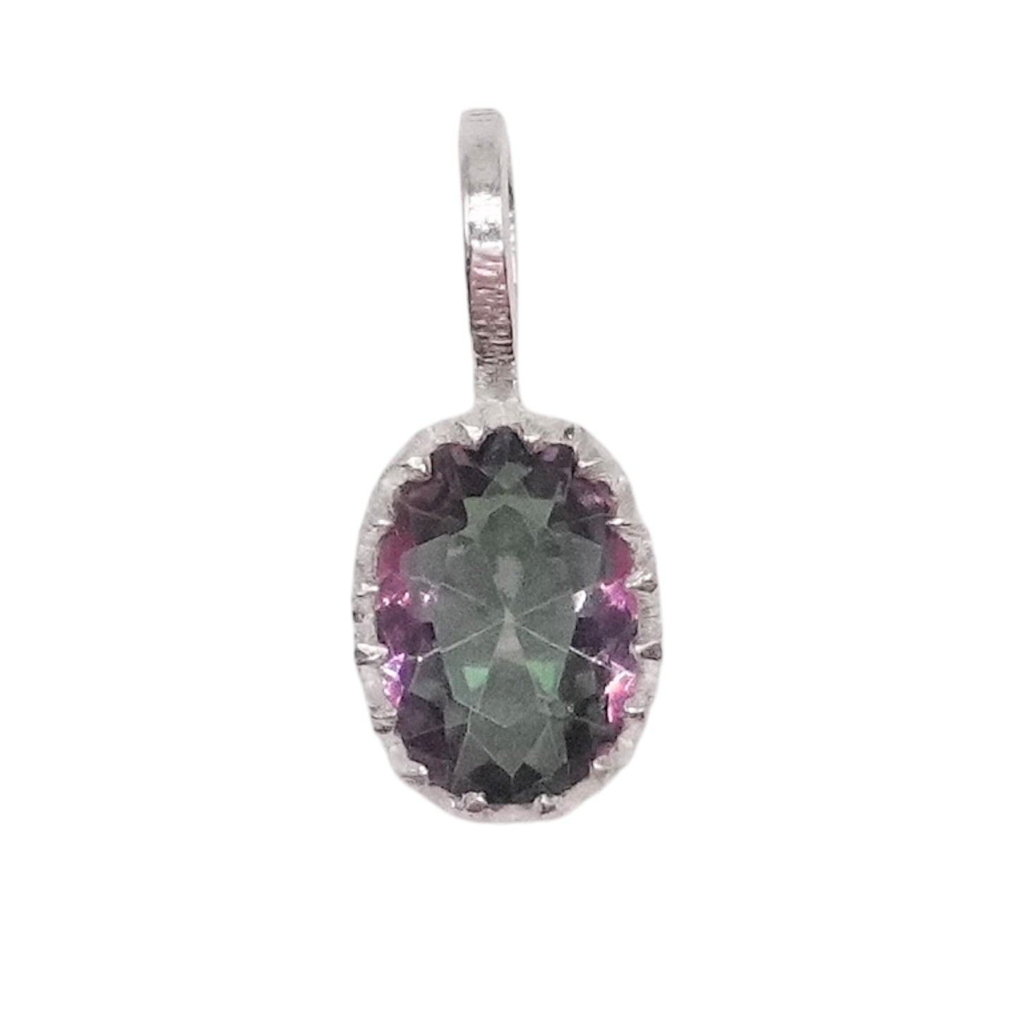 Pendentif argent 925 et aqua aura - Foliesbijoux