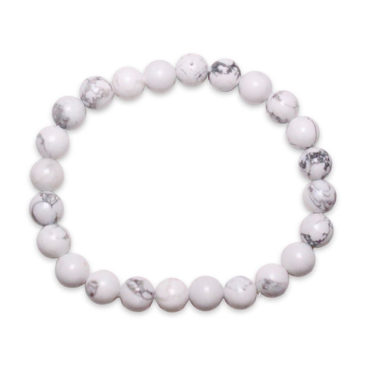 Bracelet Howlite blanche A taille homme - Foliesbijoux