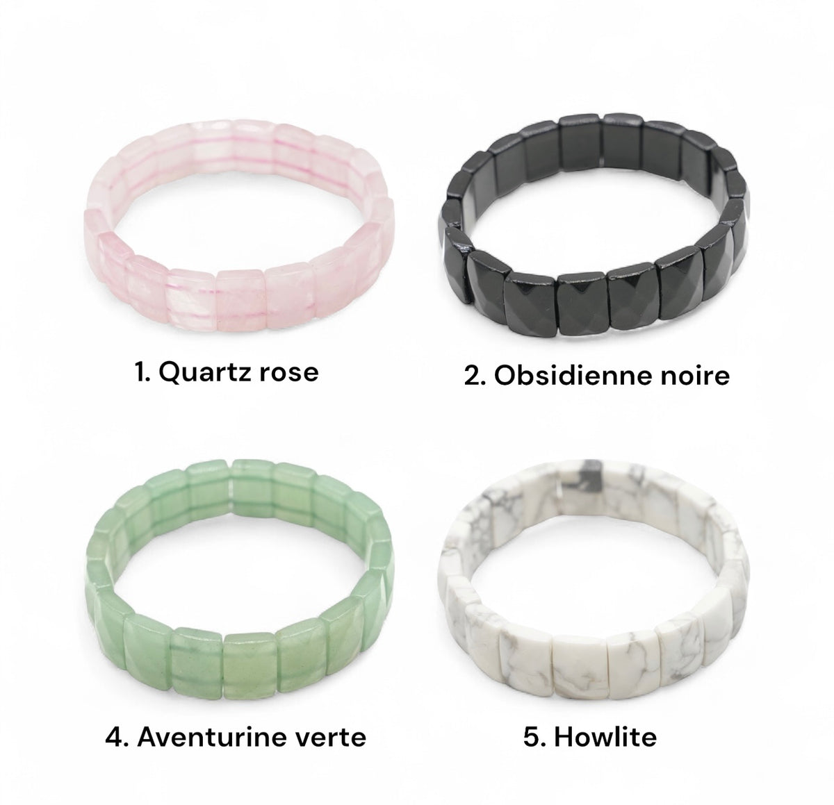 AA+ faceted bracelet 11x15 mm rectangular (17 stones available) #6