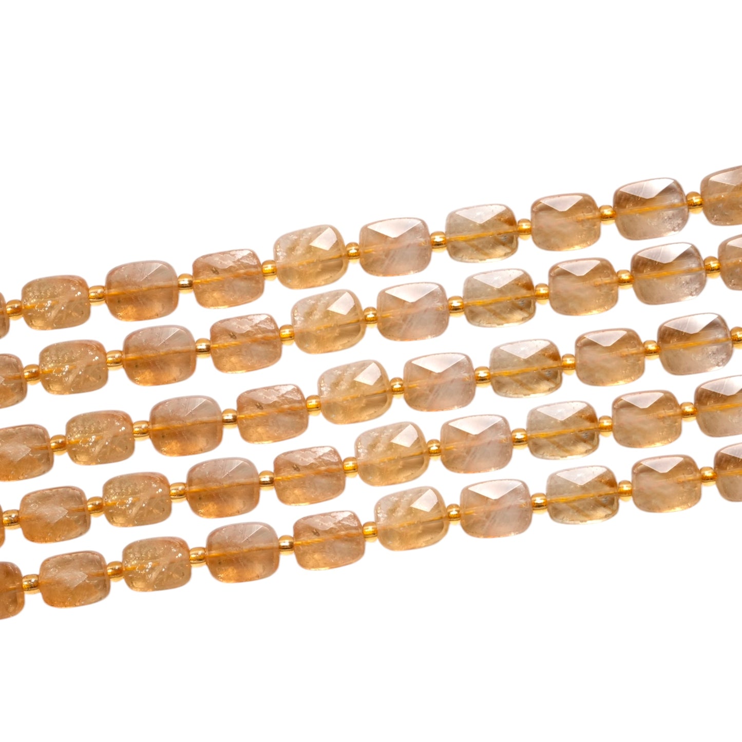 Fil de 32 Citrine chauffée rectangulaire 8x10 mm - Foliesbijoux