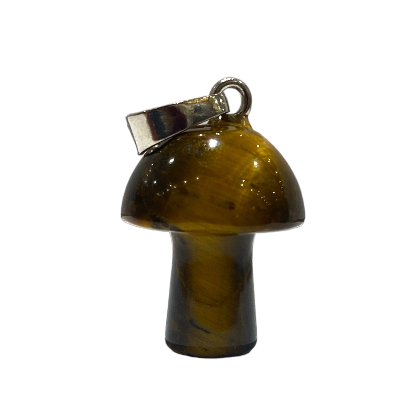 Pendentif Champignon en Oeil de tigre - Foliesbijoux