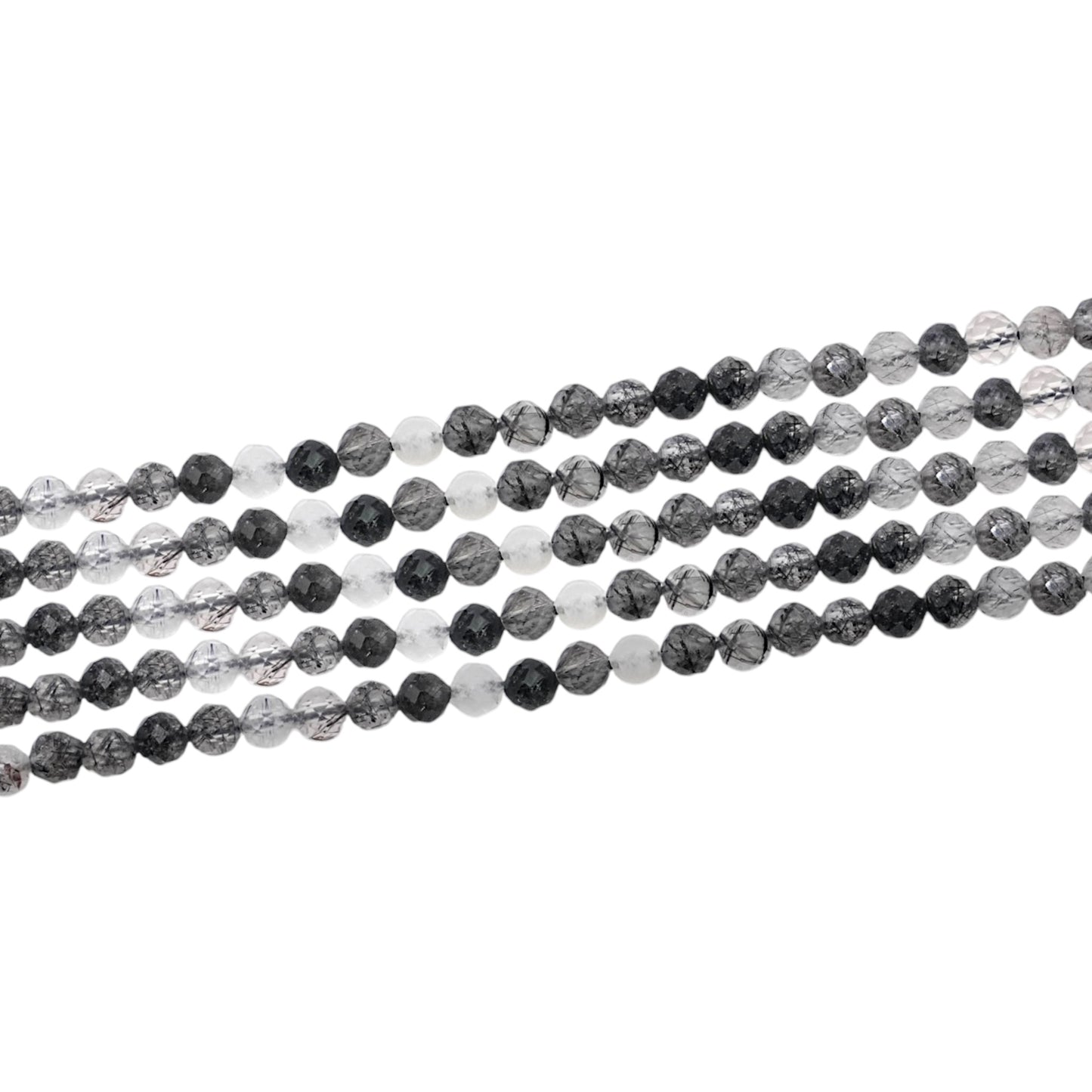 Fil Quartz tourmaline en perle facetté - Foliesbijoux