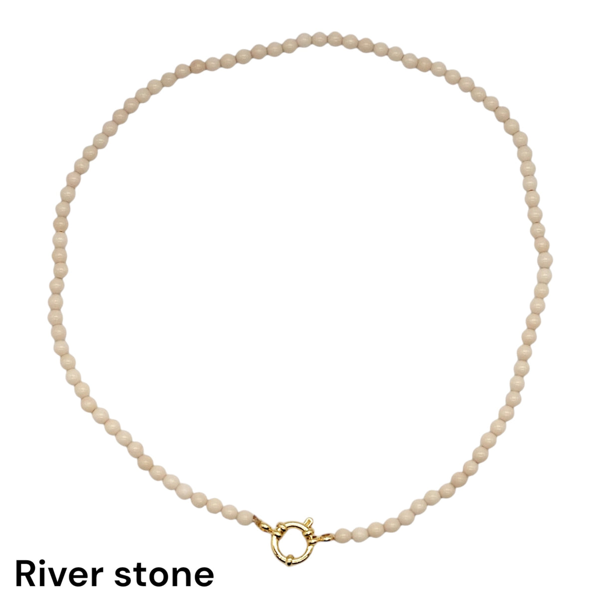 Collier 43 cm 4 mm avec fermoir boué en acier inoxydable dorée (20 pierres disponibles) - Foliesbijoux