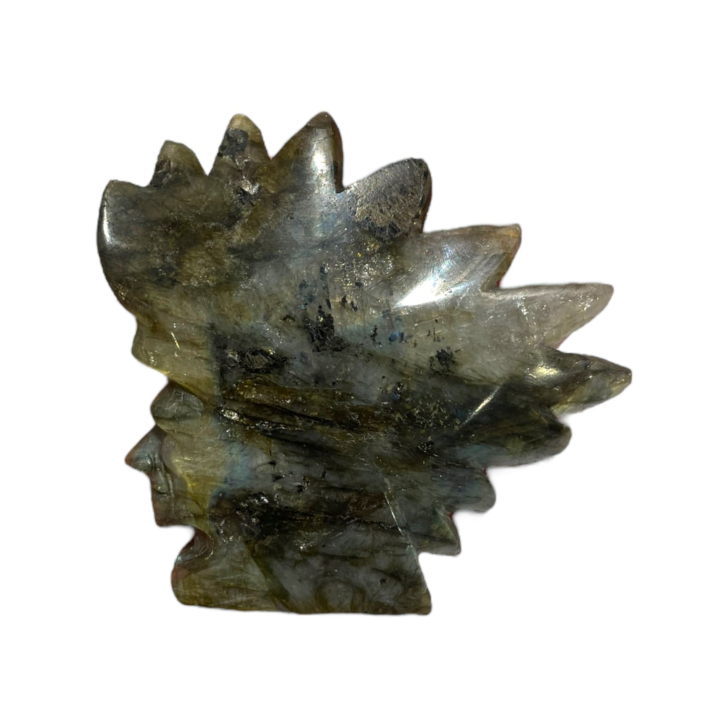 Figurine Tête d’indien en Labradorite pièce unique 8x8.5x2 cm numéro TI1 - Foliesbijoux