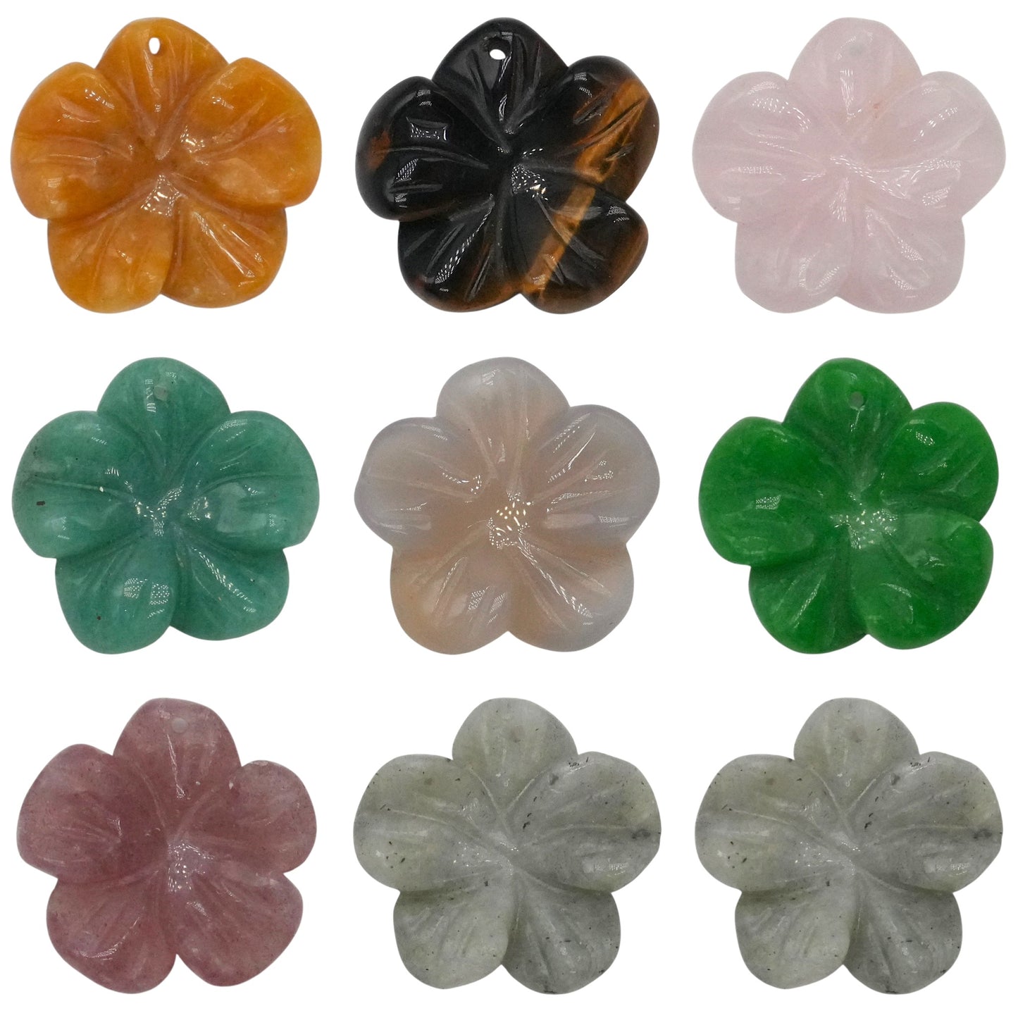 Collier perle d’eau douce 4,5-5 mm avec pendentif fleur (8 pierres disponible) (bélière dorée K1 incluse) - Foliesbijoux