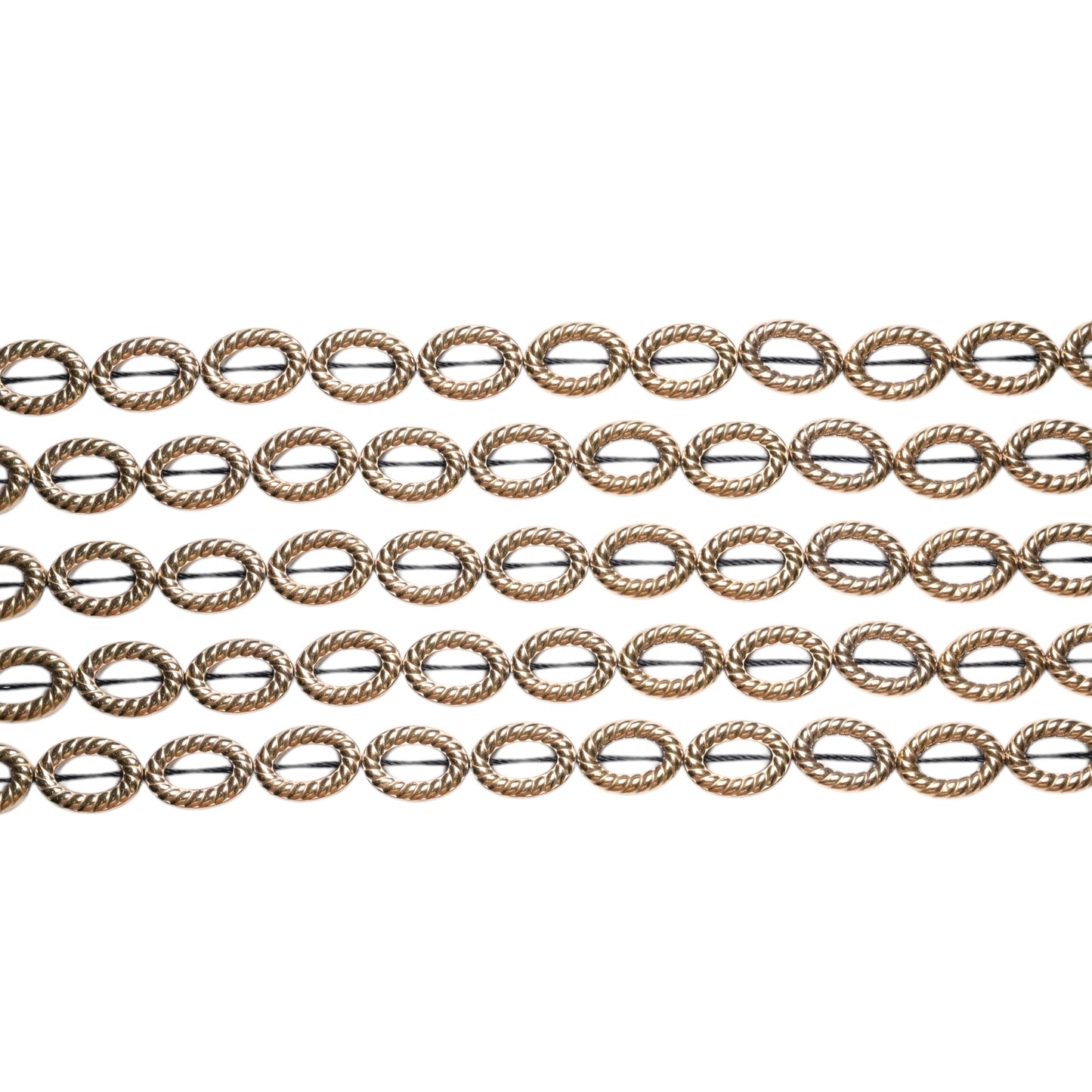 Fil de perle Hématite electroplaquée doré/bronze HED-215 10x14 mm - Foliesbijoux