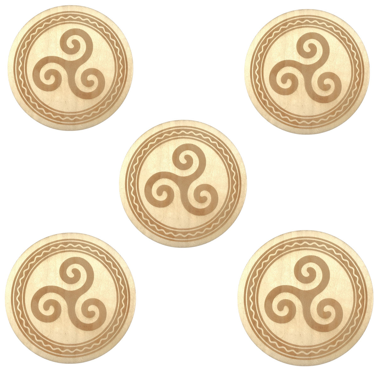 5 Plaques Triskel en bois 10 cm (référence: ESO-080) - Foliesbijoux