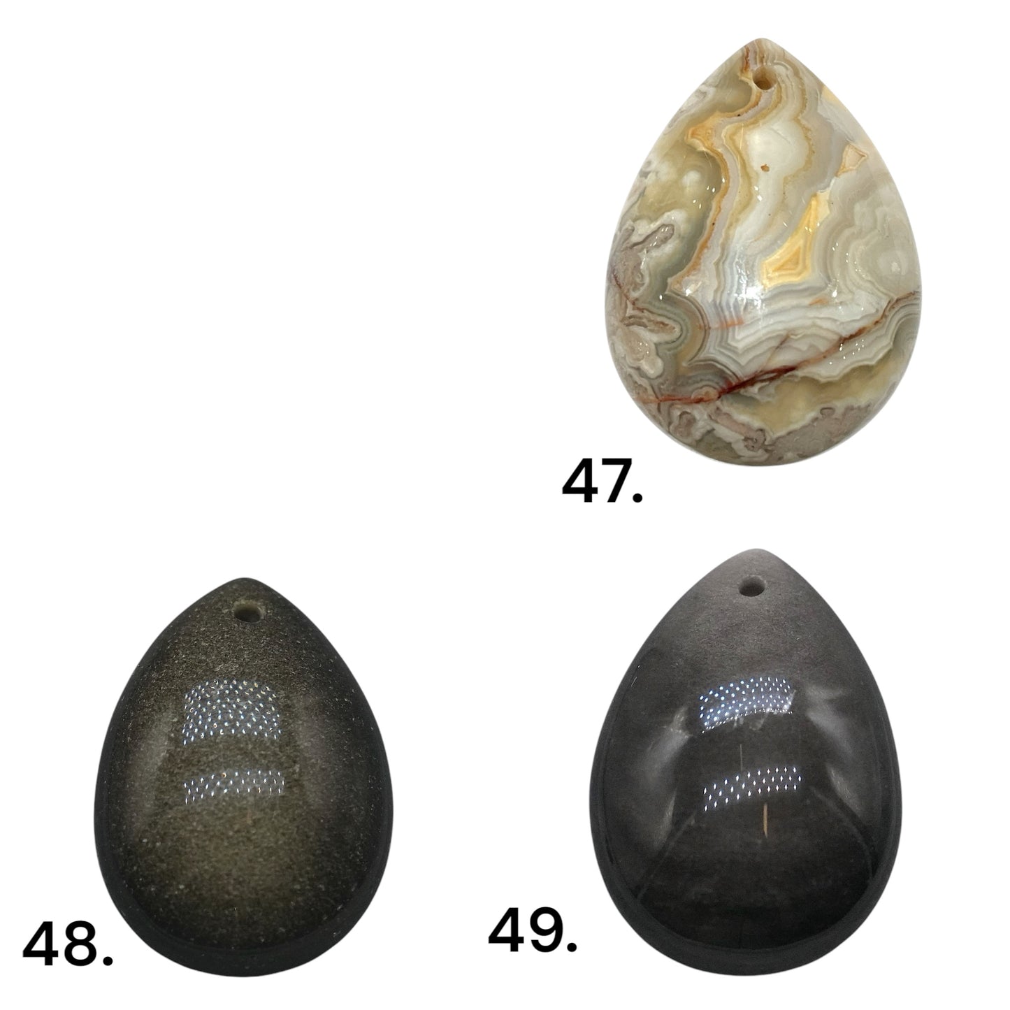 Pendentif forme goutte percé devant (49 pierres différentes) (bélière non incluse) - Foliesbijoux