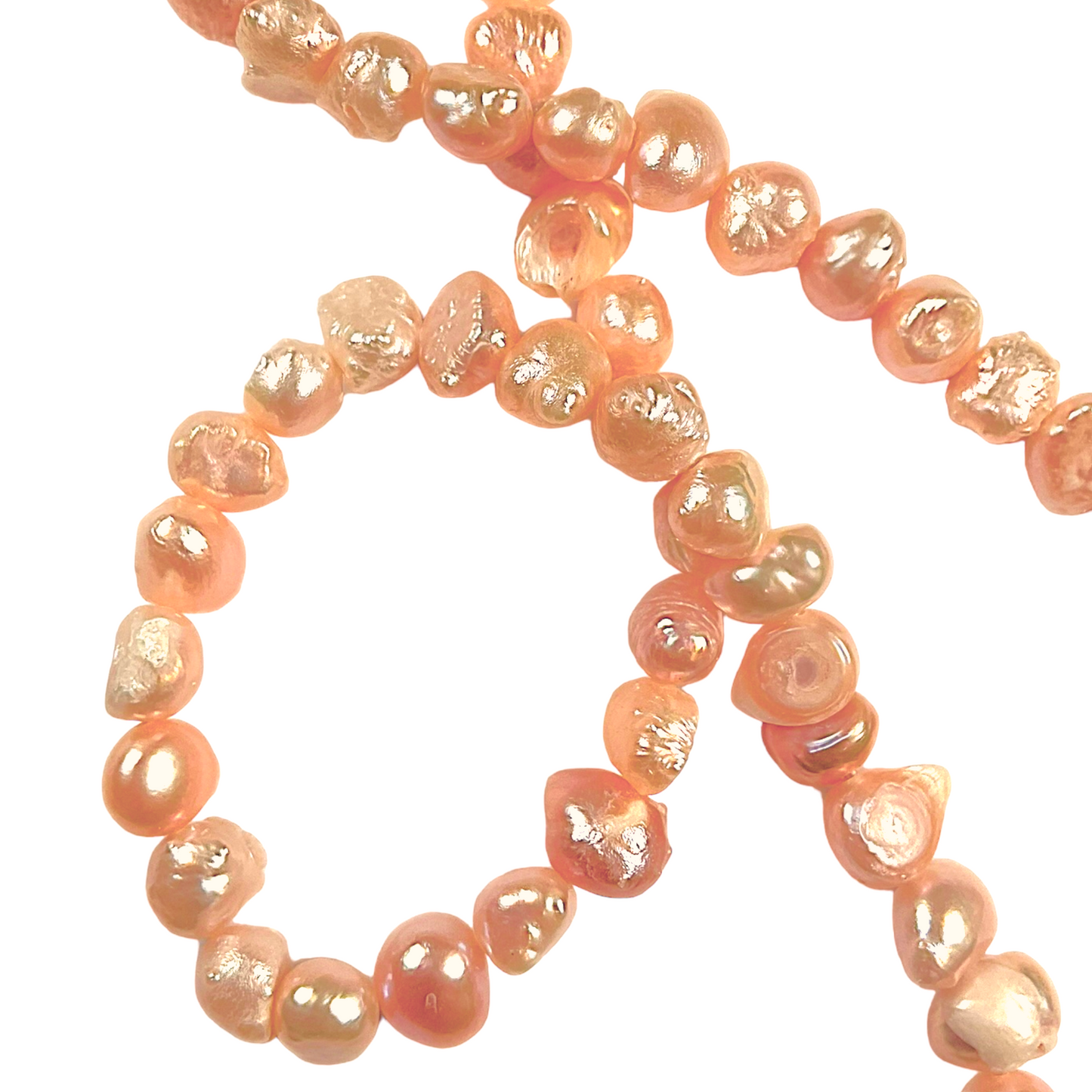 Collier en perles d’eau douce saumon S-3 - Foliesbijoux