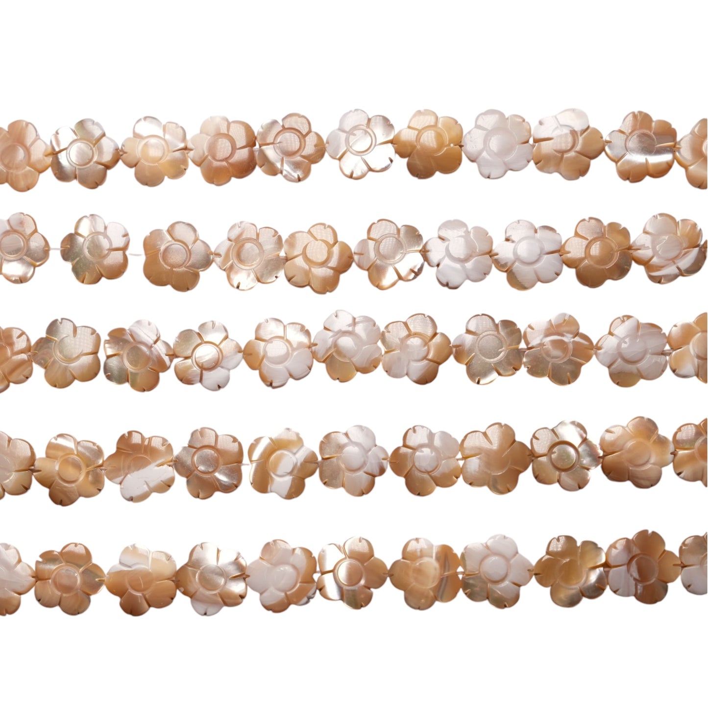 Fil de fleurs nacre dorée 12 mm - Foliesbijoux