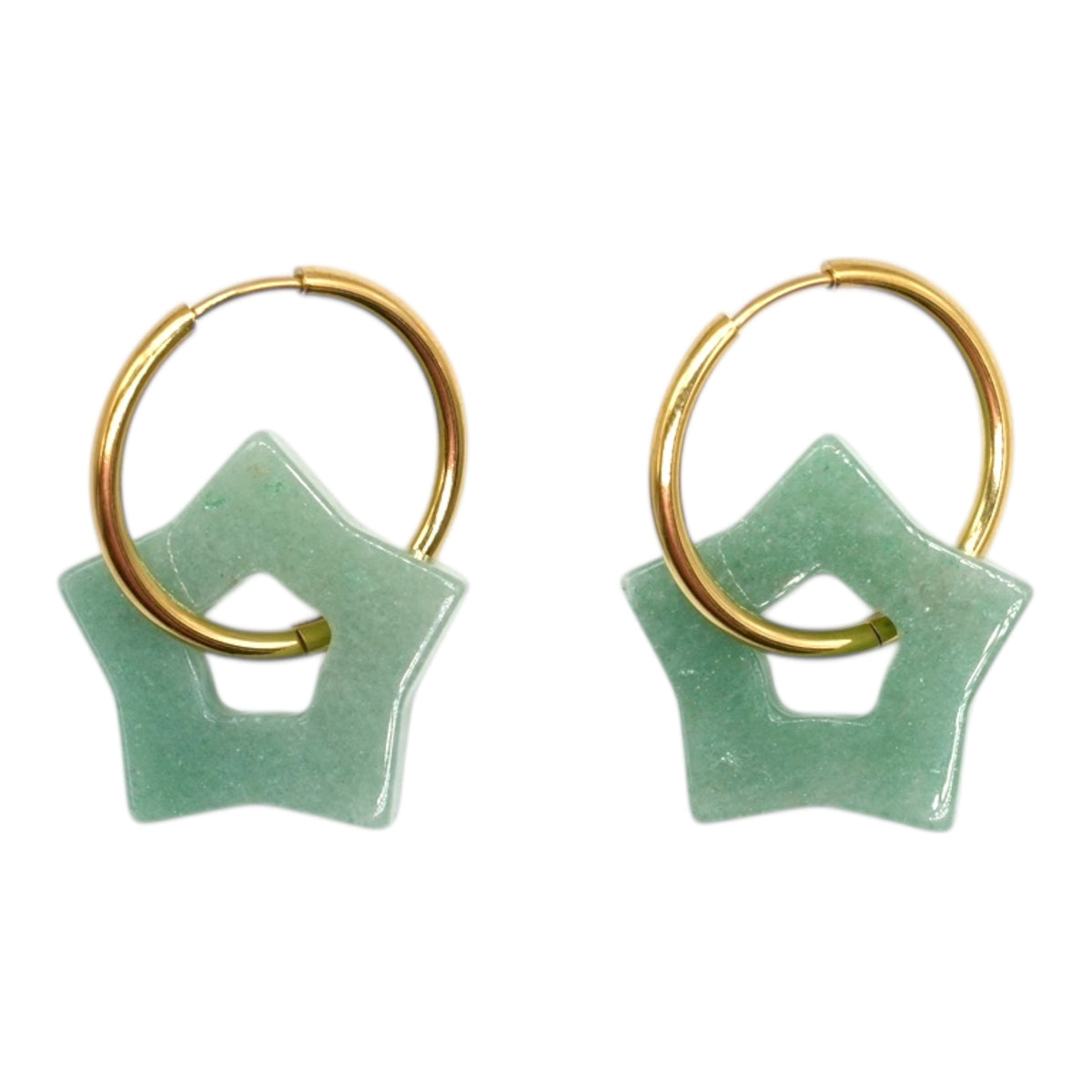 Set of 2 Star charms for earrings (Hoop earring not included) (2 sizes available)