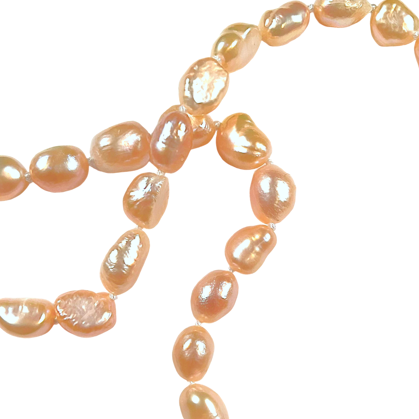 Collier en perles d’eau douce saumon S-1 - Foliesbijoux