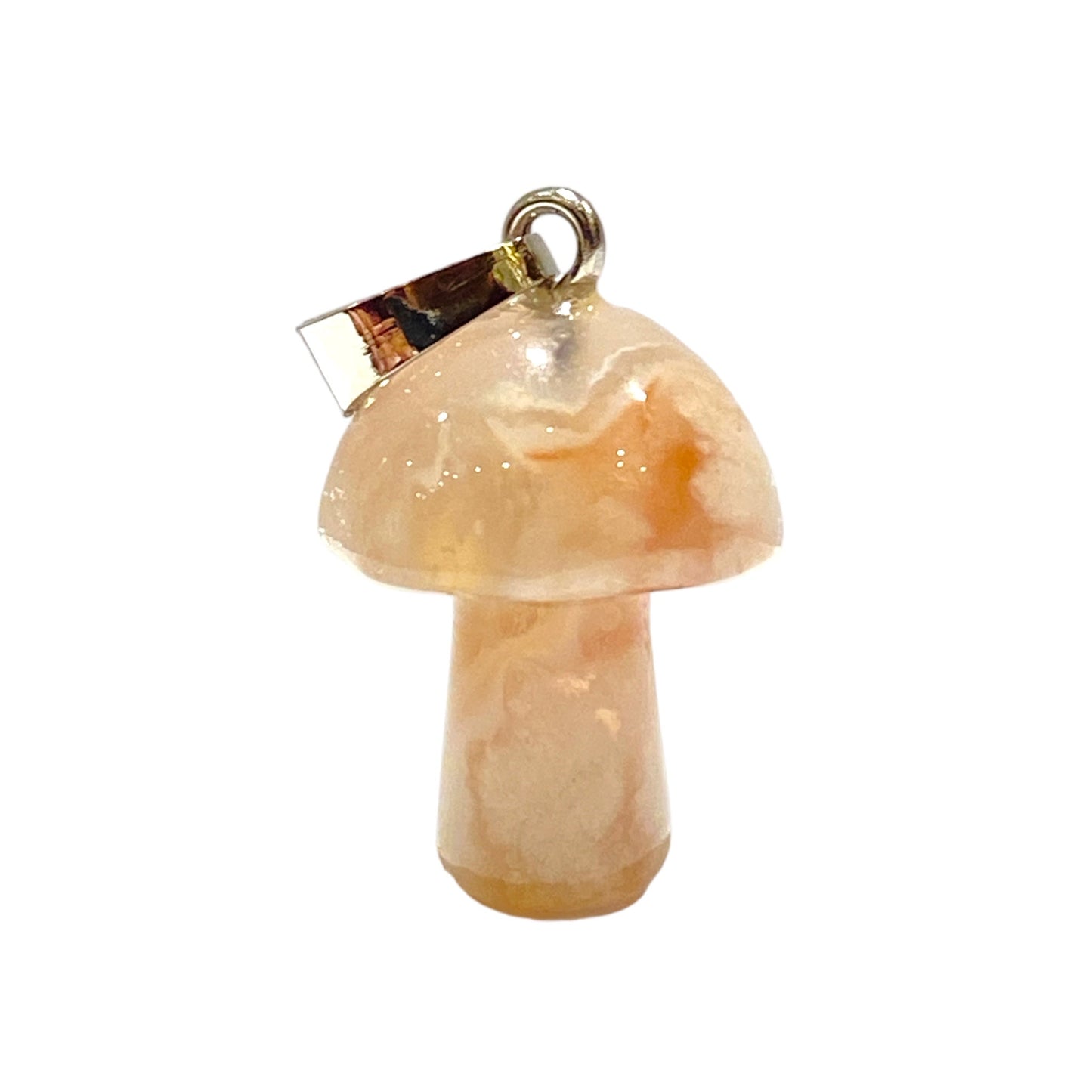 Pendentif Champignon en Agate Fleur de cerisier - Foliesbijoux