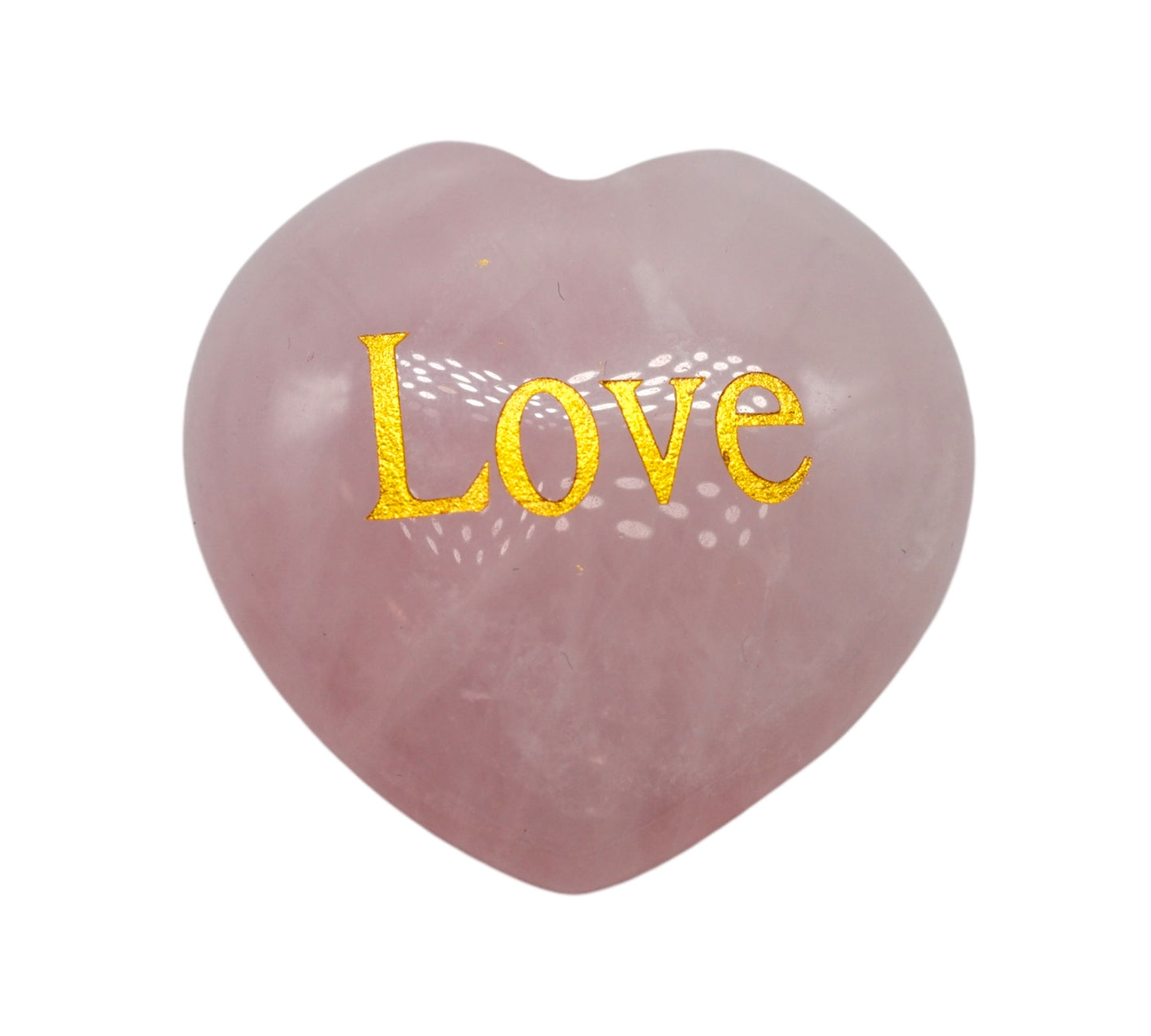 Coeur Quartz rose LOVE - Foliesbijoux