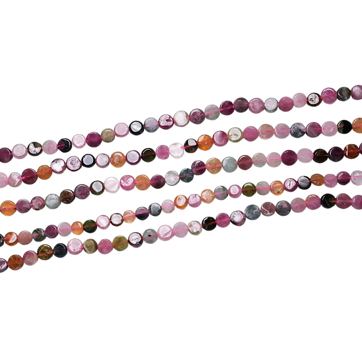 Fil de Tourmaline multicolore 4mm #4 - Foliesbijoux