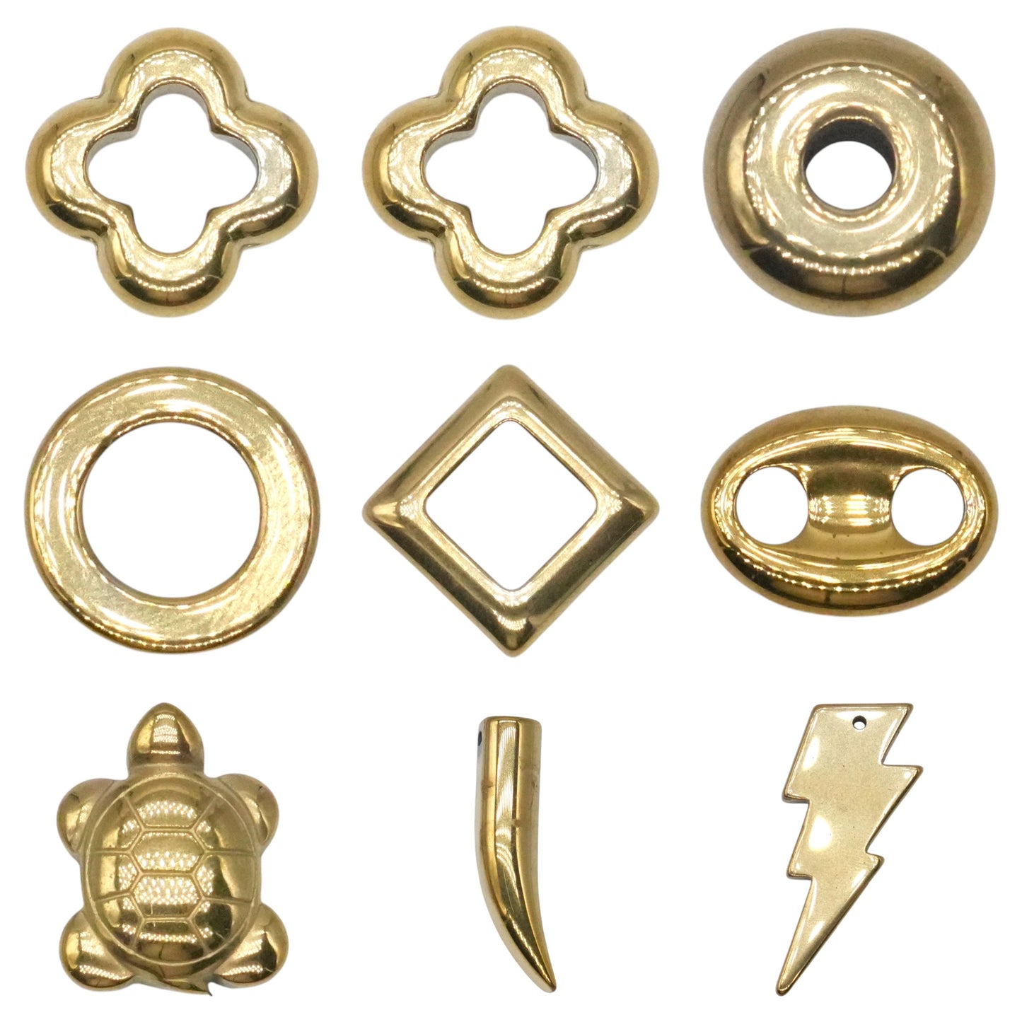 Lot de 10 breloques intercalaire hematite électroplaqué doré (9 modèles disponible)