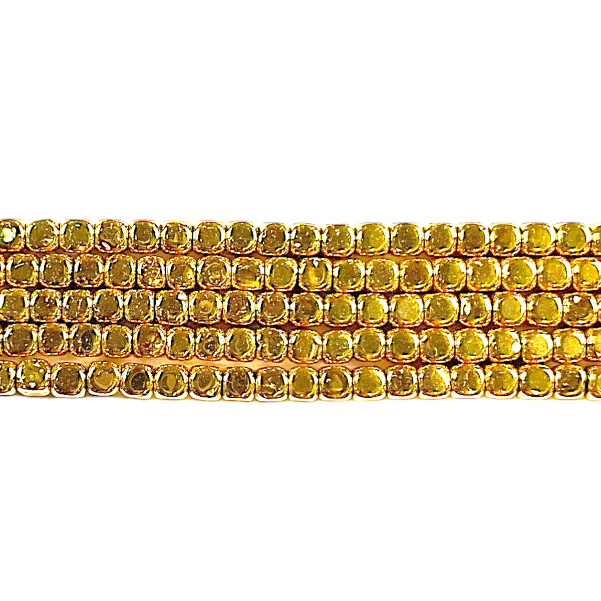 Fil de perle Hématite electroplaquée dorée claire HEDC-13 - Foliesbijoux