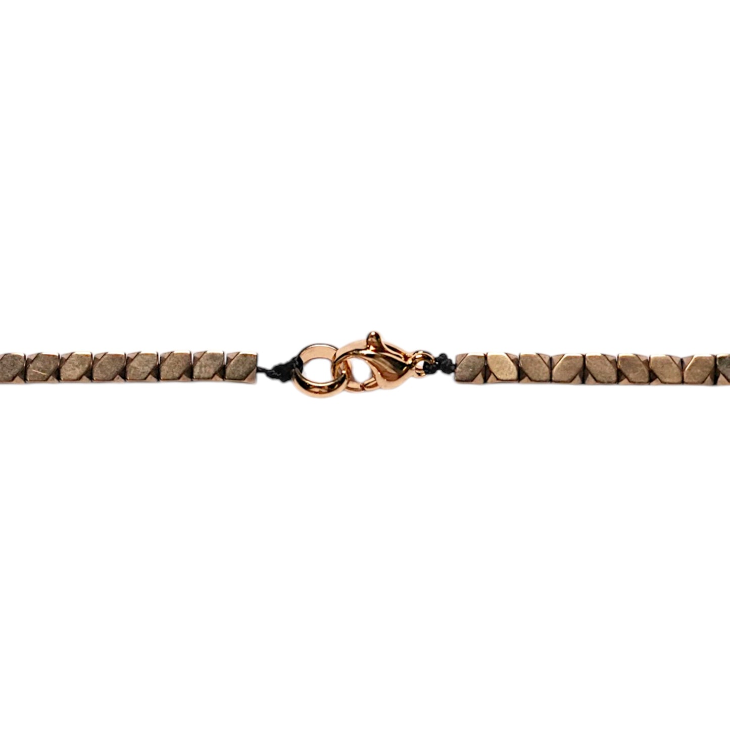 Collier sautoir 70 cm avec fermoir Hématite electroplaquée dorée 4mm CHD-2 - Foliesbijoux