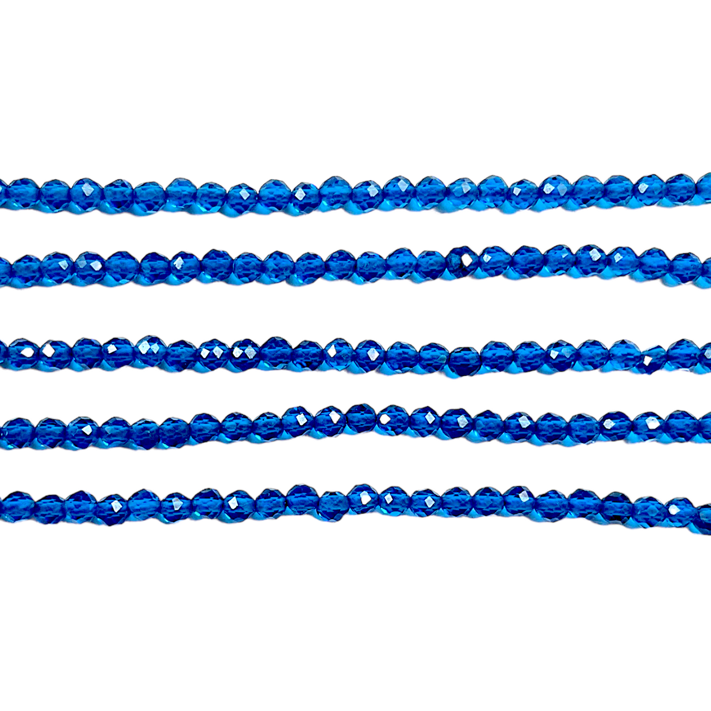 Fil Cristal facetté 2mm teinté bleu - Foliesbijoux