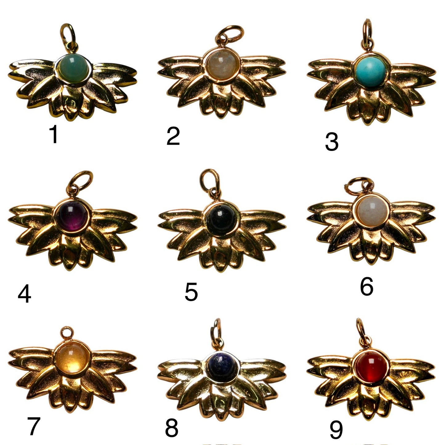 Pendentif en pierre & acier inoxydable #8 - Foliesbijoux