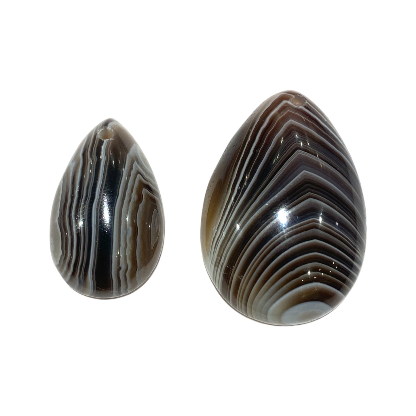 Pendentif Agate botswana percé devant - Foliesbijoux