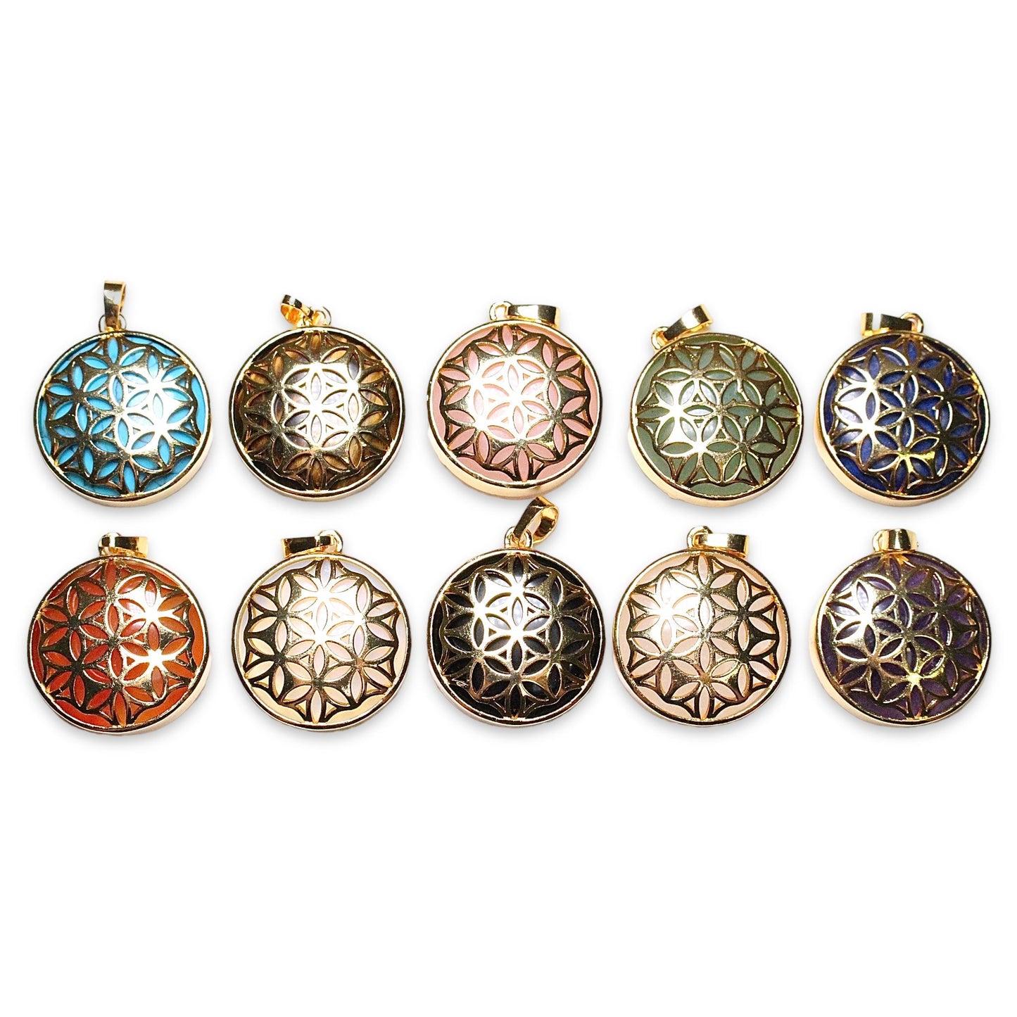 Pendentif en Fleur de vie doré - Foliesbijoux