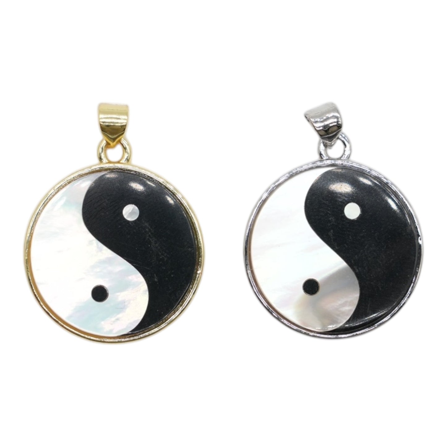 Pendentif Yin-Yang en Nacre et Onyx – Harmonie et Protection