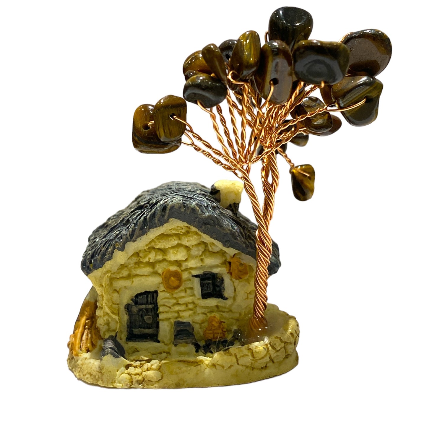 3 Maisons avec Arbre de vie en Oeil de tigre - Foliesbijoux