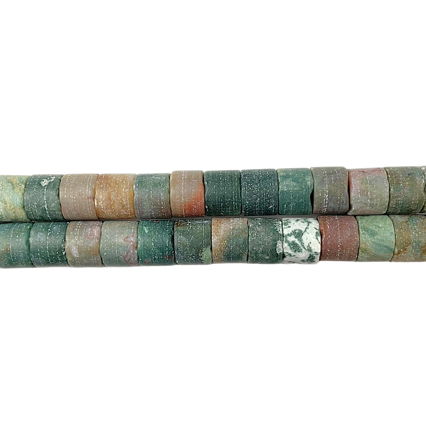 Fil rondelle matte en Agate indienne 1,2 x 0,8 cm - Foliesbijoux