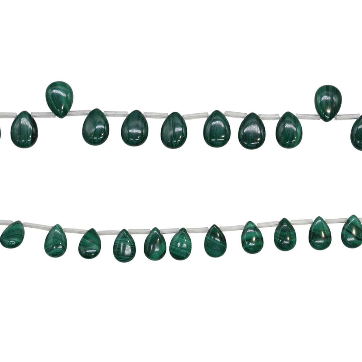 Fil de perles Malachite forme goutte (2 tailles disponible)