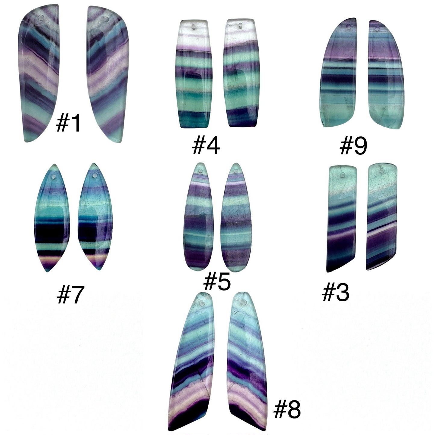 Une paire de deux fluorine pour pendentif ou fabrication de boucle d’oreille - Foliesbijoux