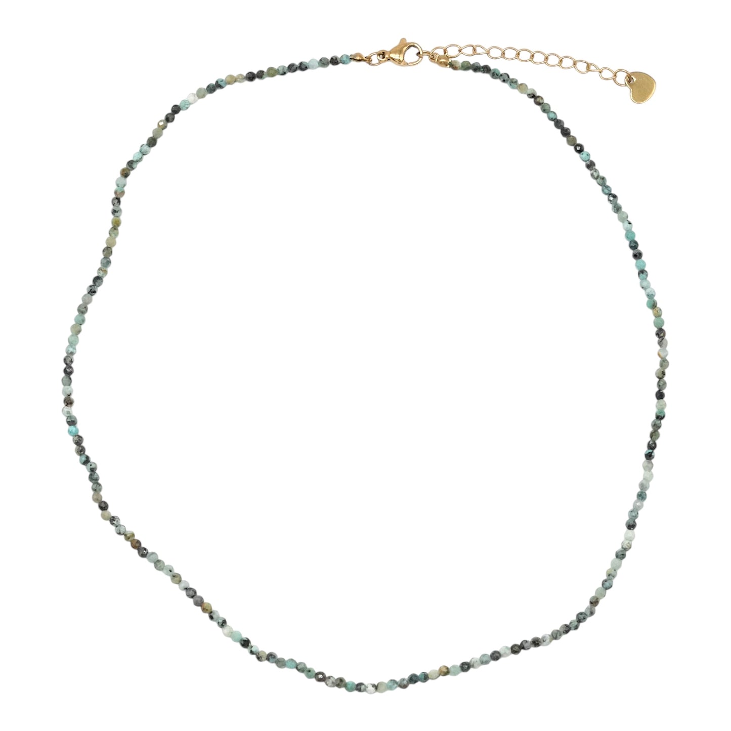 Collier Turquoise d’Afrique 2-3mm acier inoxydable doré/argenté (référence 33) - Foliesbijoux