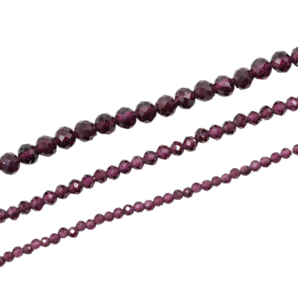 Fil de perles facettées Grenat violet A