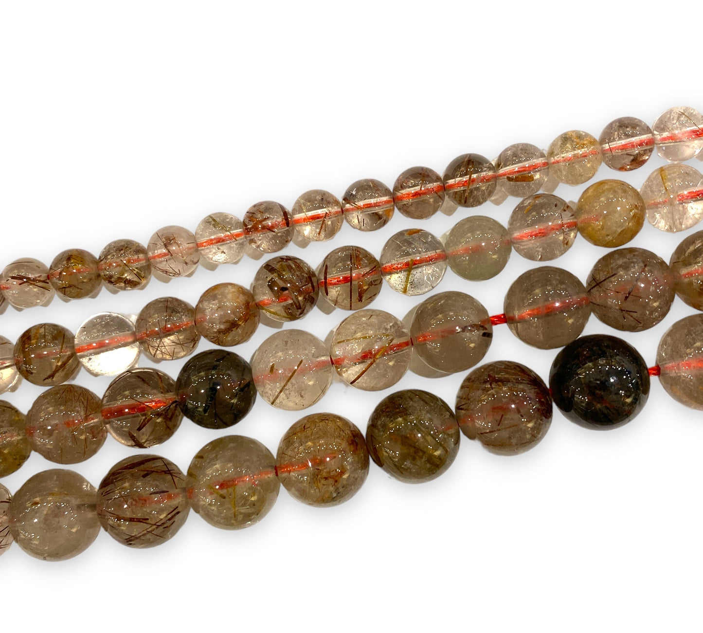 Fil de perle Quartz Rutile Mix - Foliesbijoux