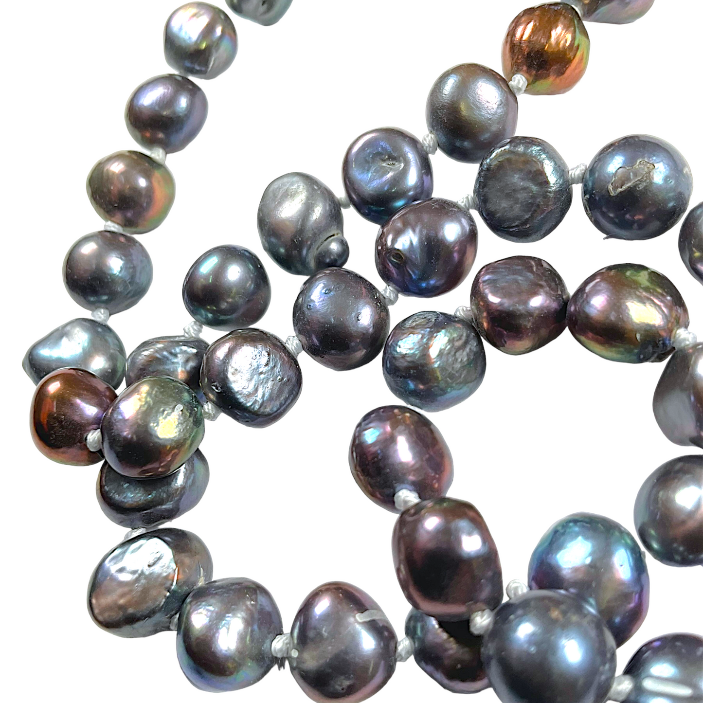 Collier en perles d’eau douce noir N-1 - Foliesbijoux