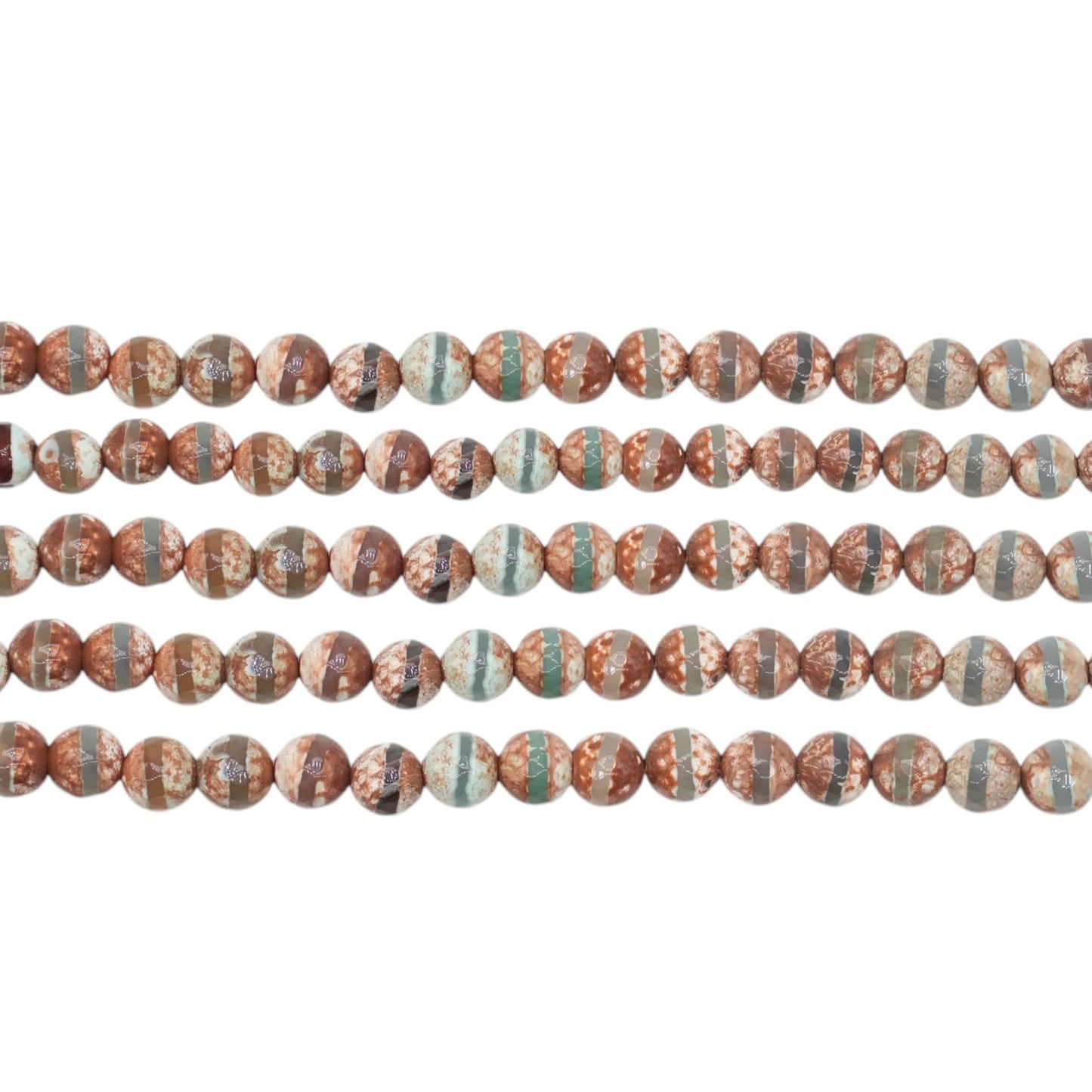 Fil de perle Agate du Tibet (#75 bis) - Foliesbijoux