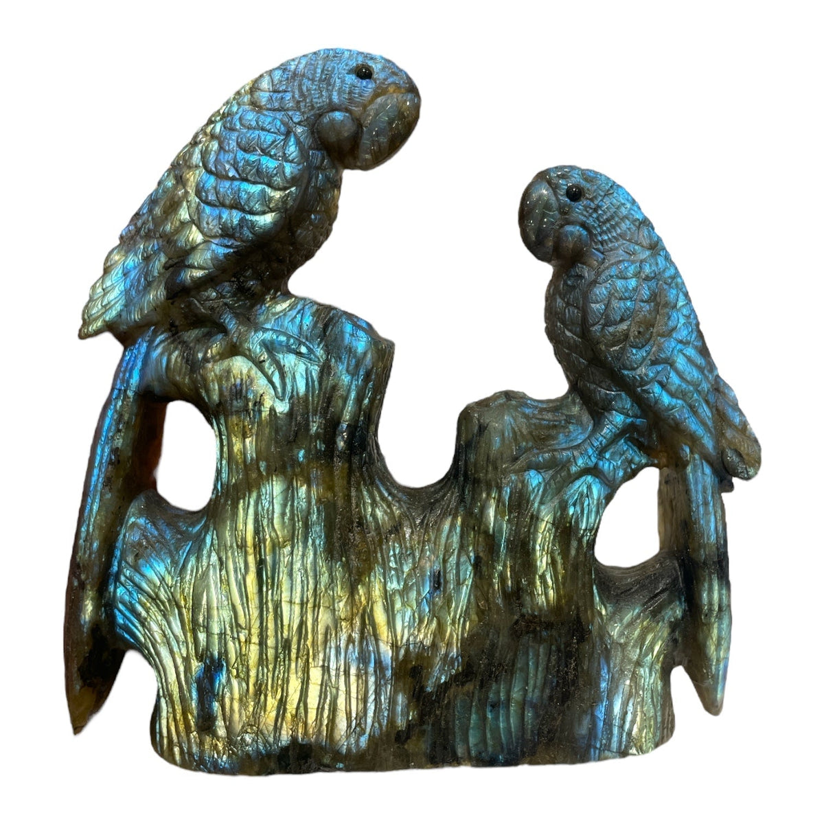 Figurine Peroquet en Labradorite - modele unique - Foliesbijoux