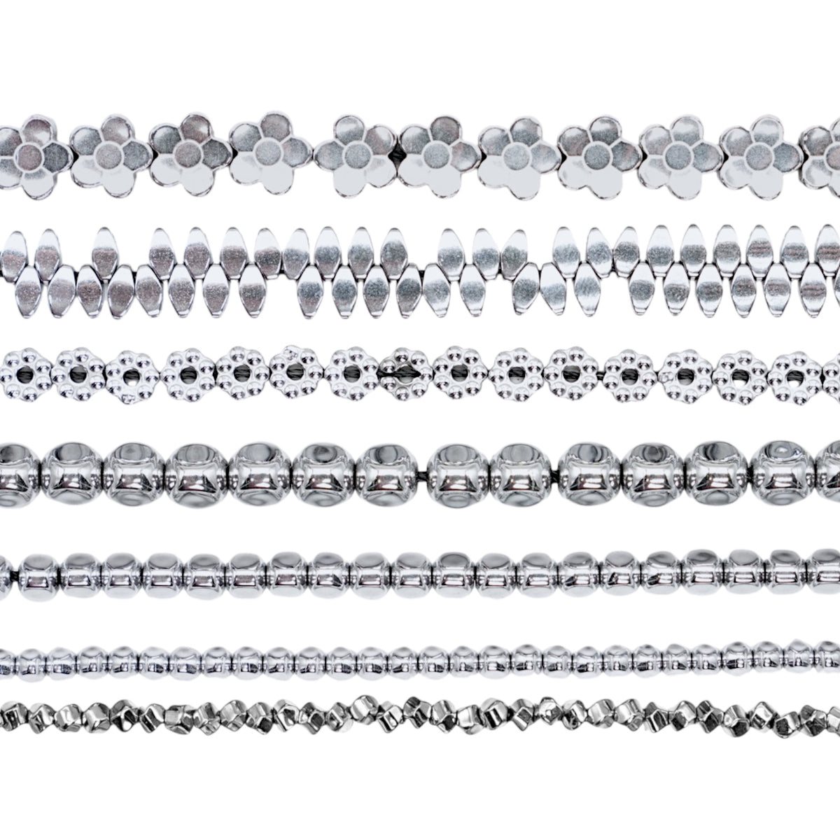 Fil de perle Hématite electroplaquée argenté HEA (235 à 239)