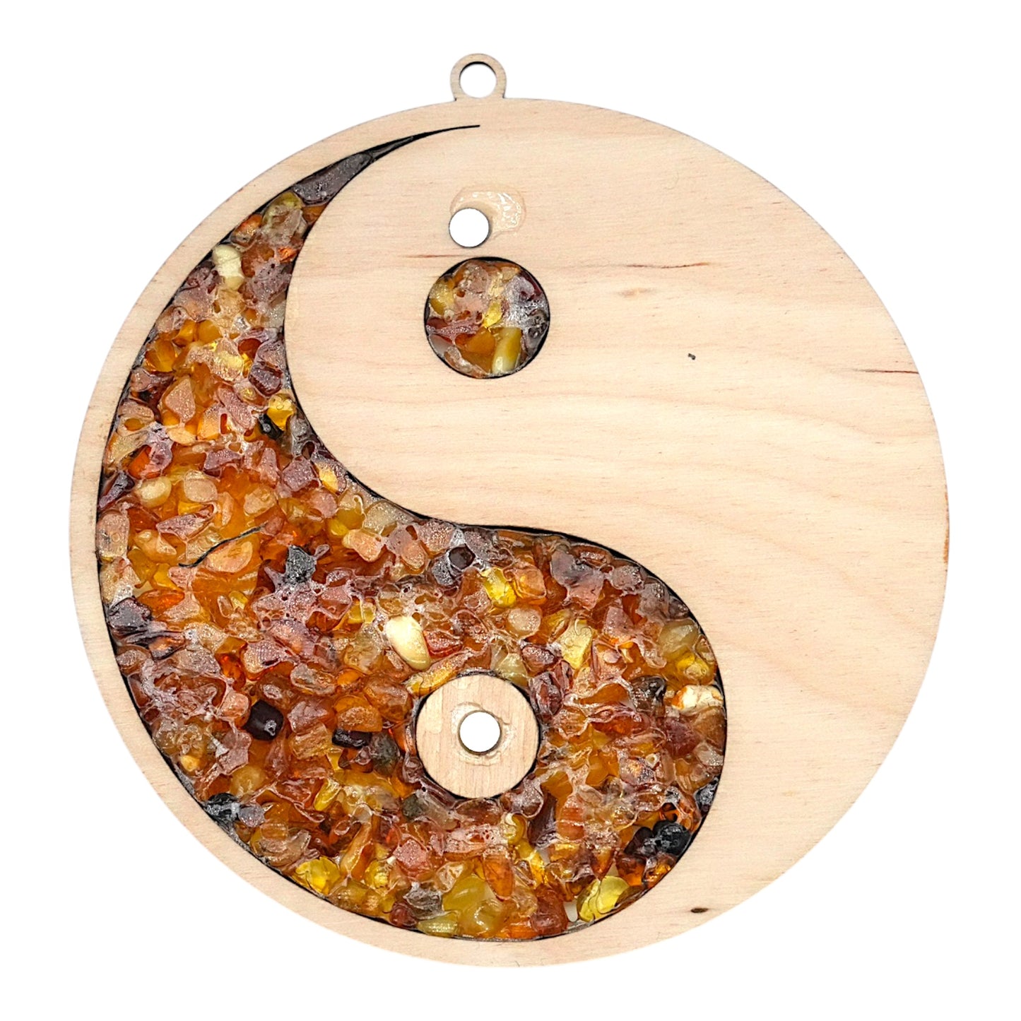 Plaque magnet en bois & ambre baltique 11 cm (3 modèles disponible) - Foliesbijoux