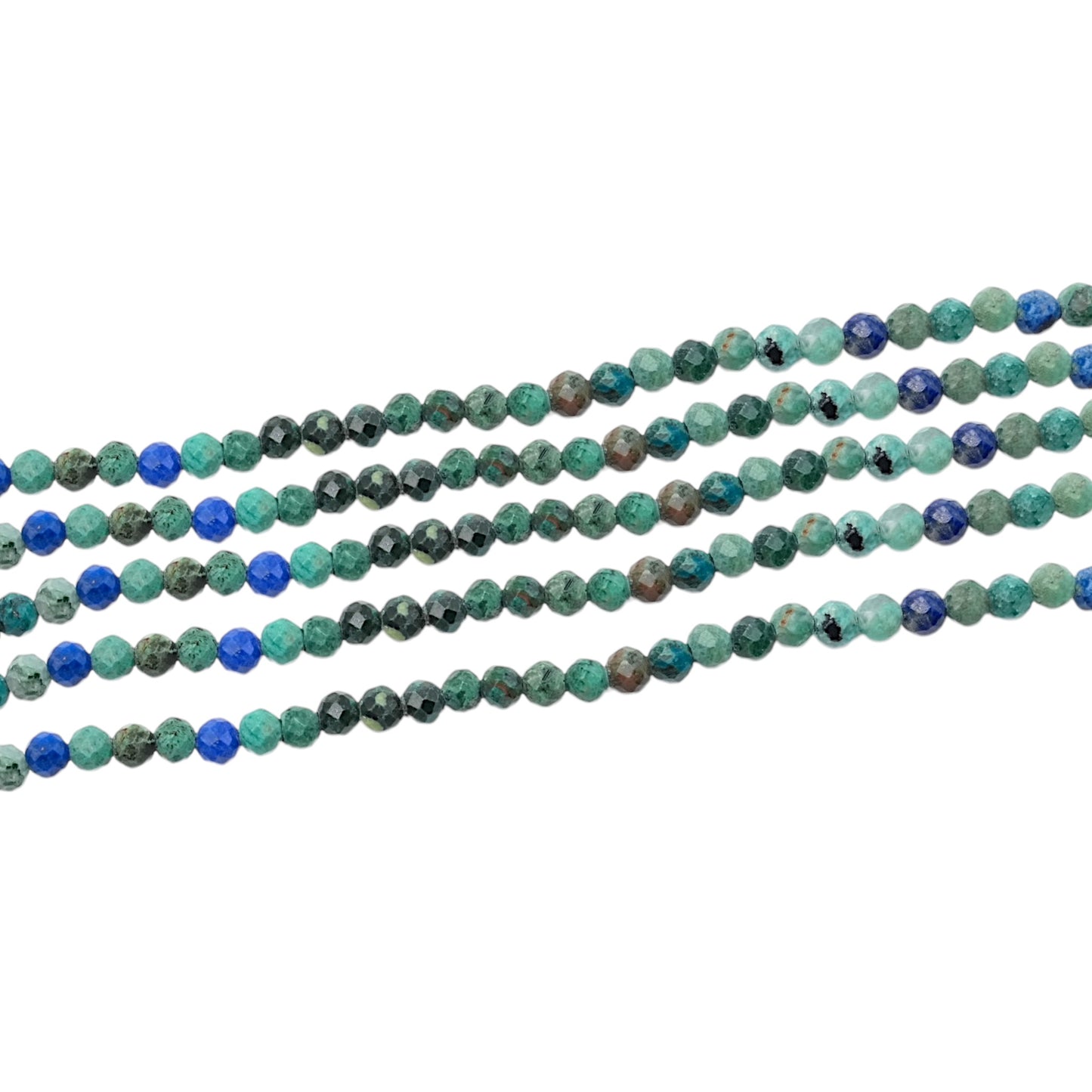 Fil Azurite malachite en perle facetté - Foliesbijoux