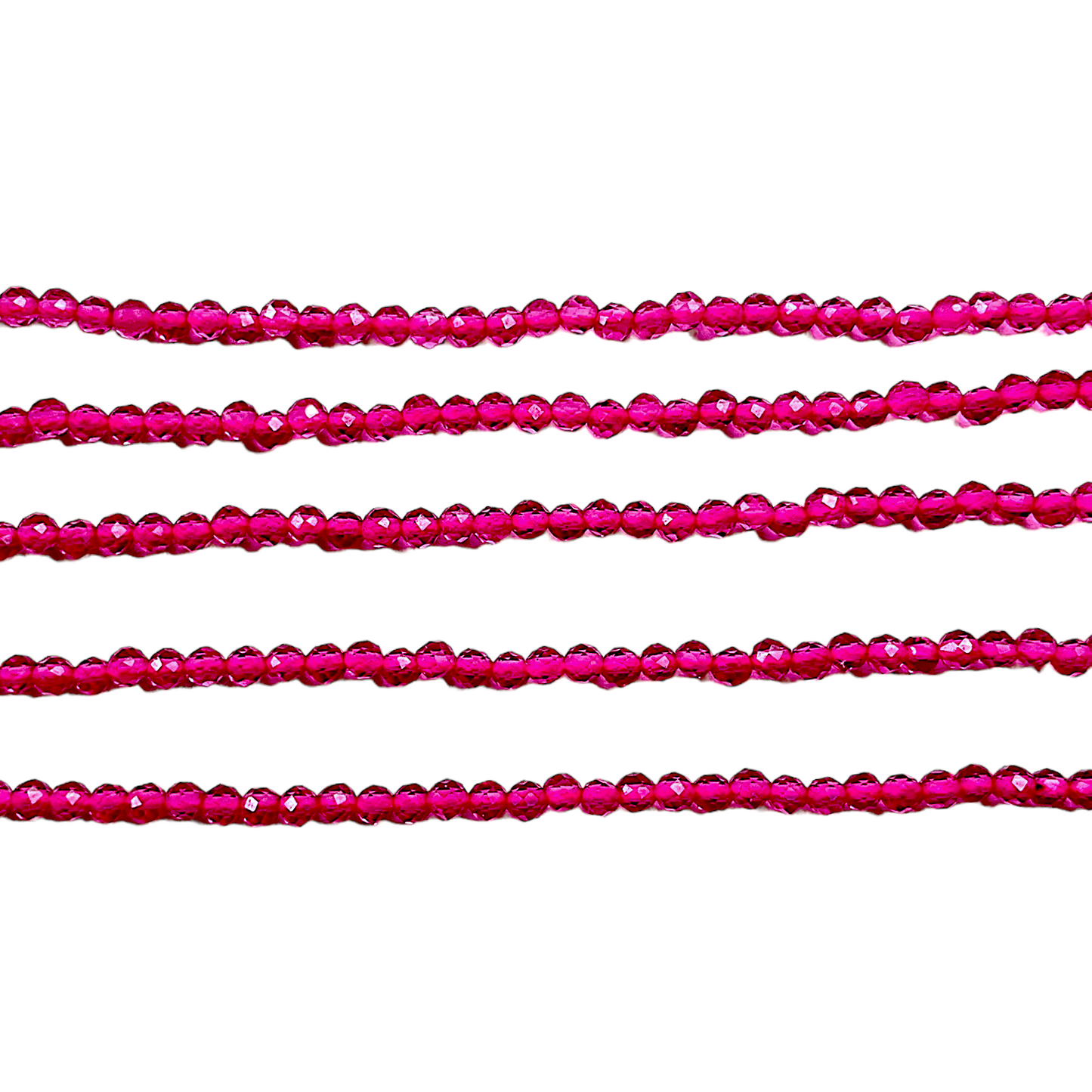 Fil Cristal facetté 2mm teinté rose - Foliesbijoux